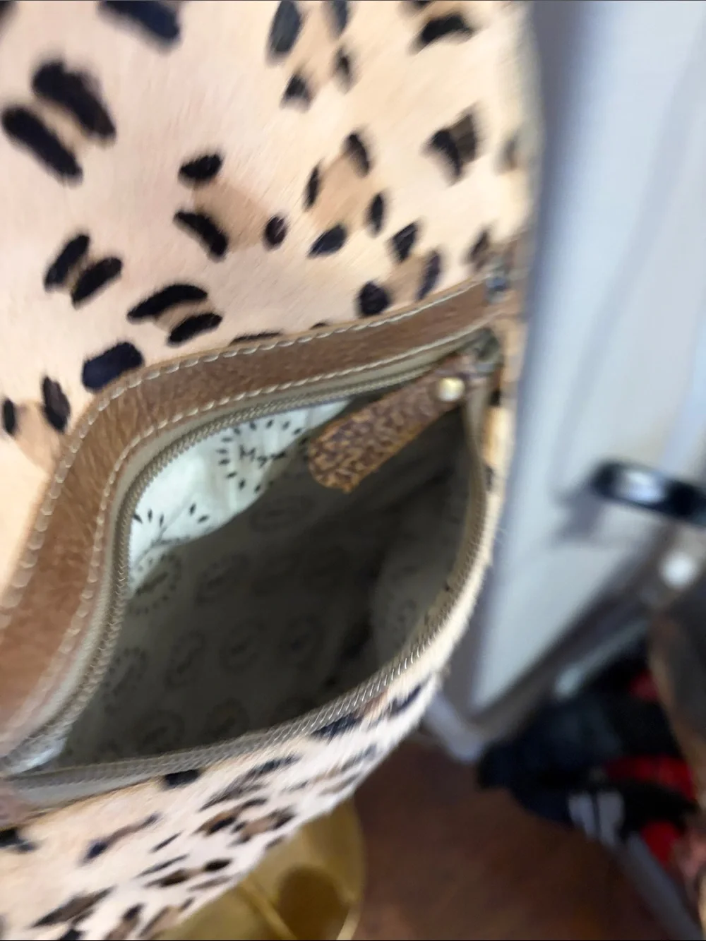 Myra Bag Leopard Hair-On Hide Canvas Backpack | Western Boho Travel Bag